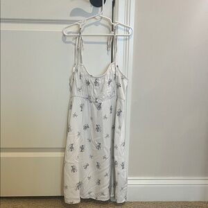 Hollister White Dress with Blue Floral Print